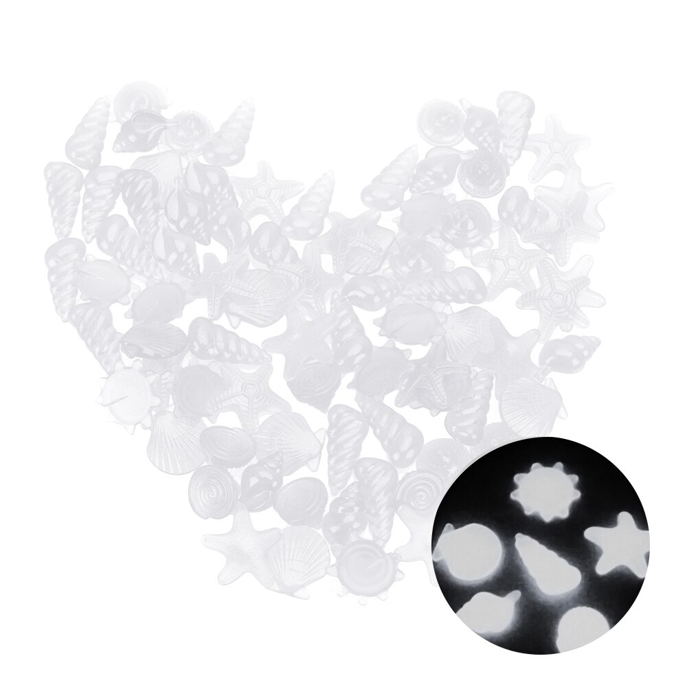 NICEYARD 100 pièce/pack pierres fluorescentes pierre brillante roche lueur dans le jardin sombre forme animale Marine: WHITE