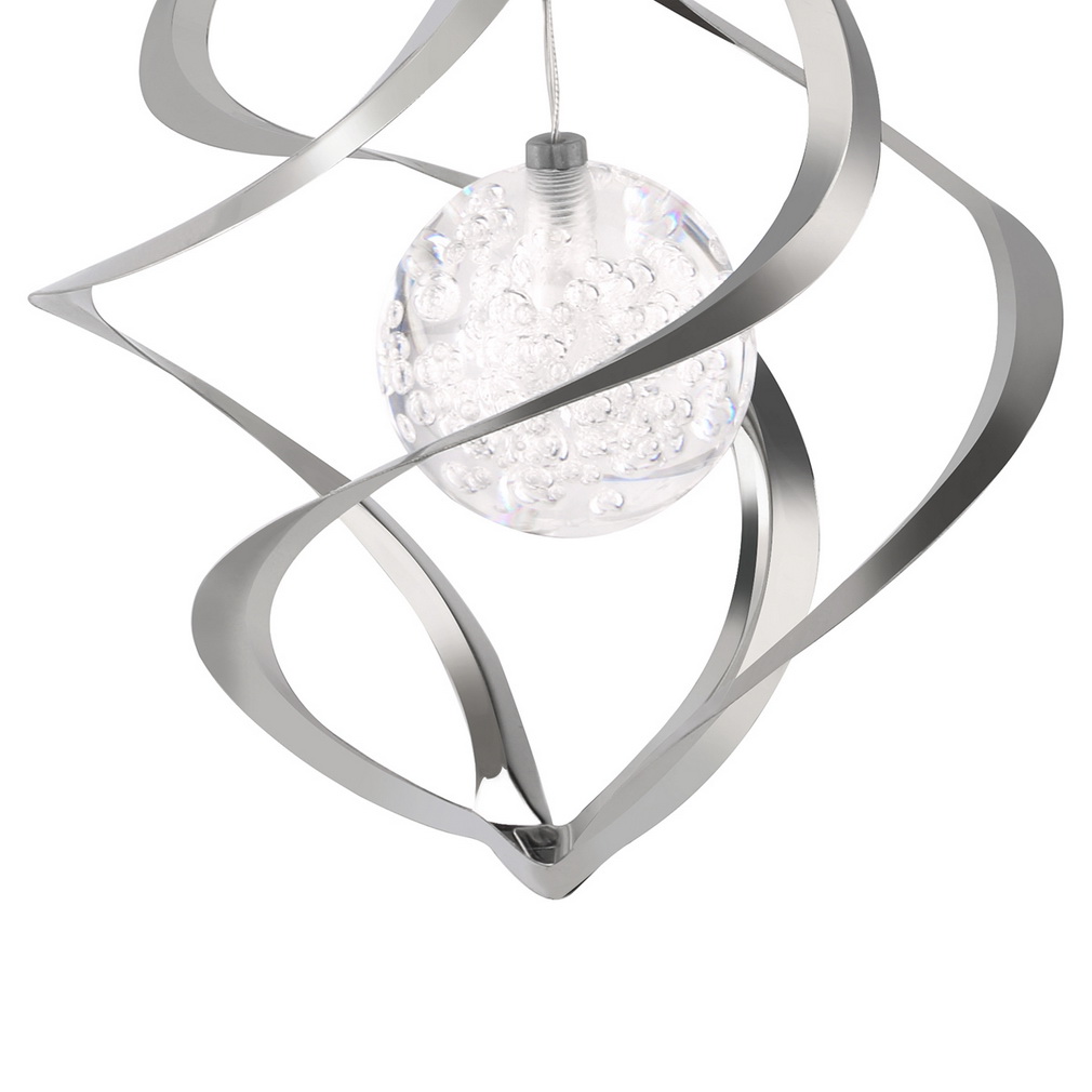 Solar Wind Spinner with Color Changing Light Up Ball Solar Powered LED Wind Chimes Outdoor Hanging Spiral Garden Light Courtyard