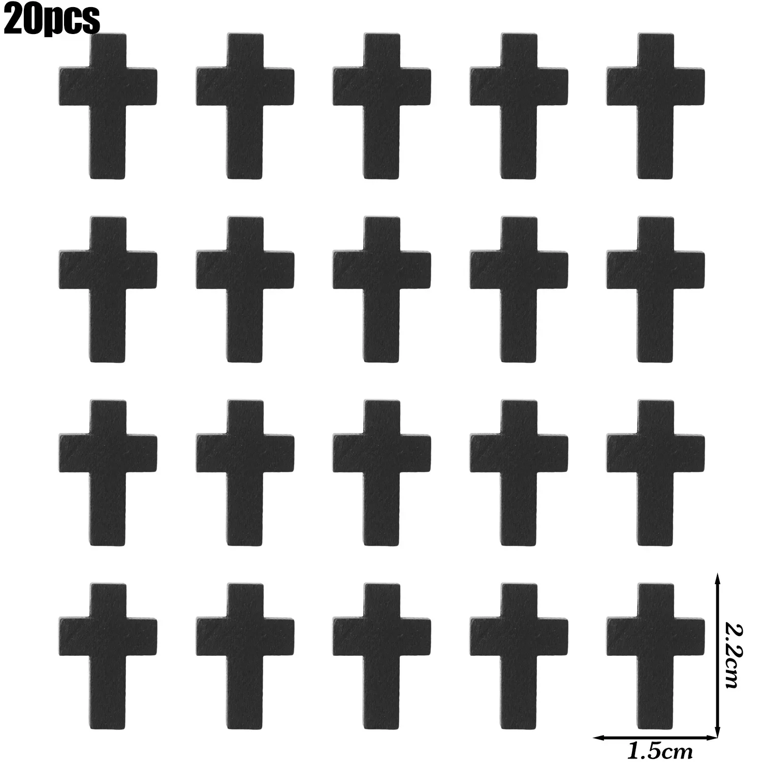 20/80pcs Wood Crosses Charms for DIY Jewelry Marking Finding Bracelet Necklace Small Cross Jewelry Pendants Components: black
