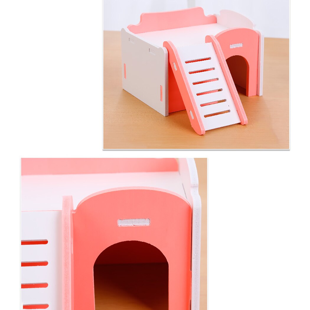 Hamster hus vaskbar sjov diy lille dyr hamster hus med stige dias til marsvin hamster tilbehør hamster bur
