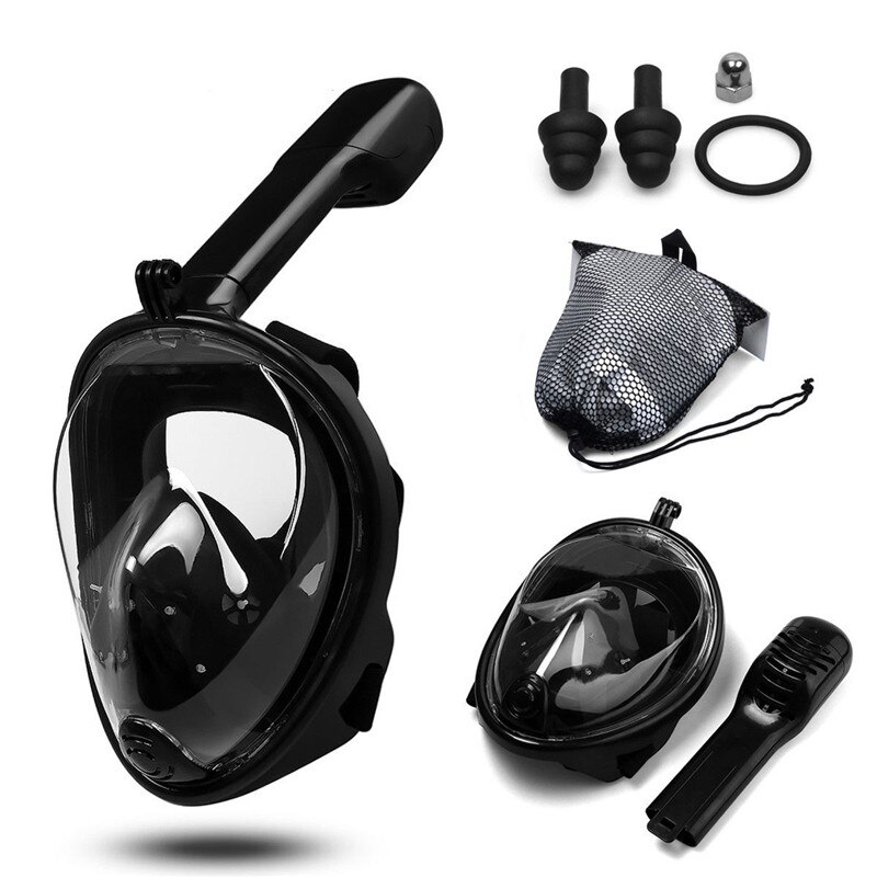 Scuba Diving Mask Full Face Snorkeling Mask Underwater Anti Fog Snorkeling Diving Mask For Swimming Spearfishing Dive Men: Black02 L