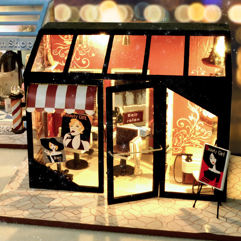 Diy Doll House Street Trend Shop Series Nail Shop Hair Salon Beauty Shop Boys And Girls Birthday Valentine&#39;s Day