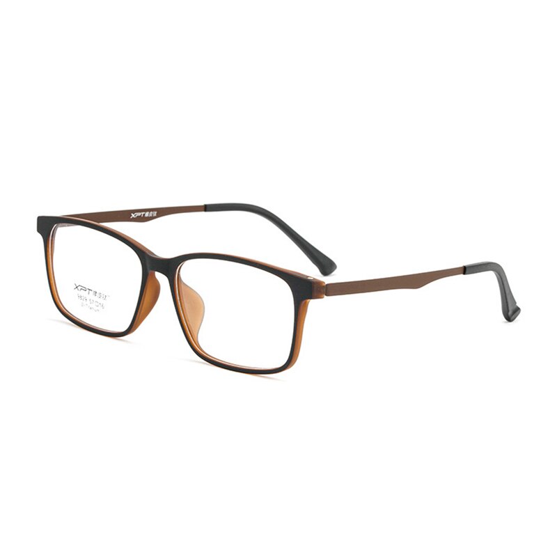 Lunettes optiques souples ultra-légères, monture complète en plastique titane, verres de Prescription pour hommes et femmes: Marron