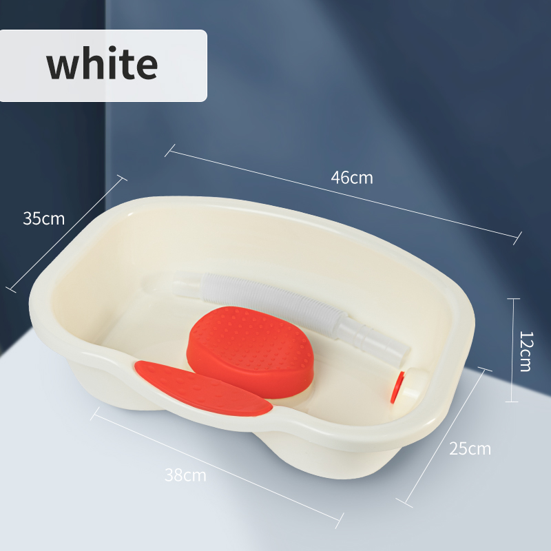 Household Shampoo Basin Portable Care Hairdressing Pot Old People Patient Children Assist Convenient Clean Tank: White Shampoo Basin