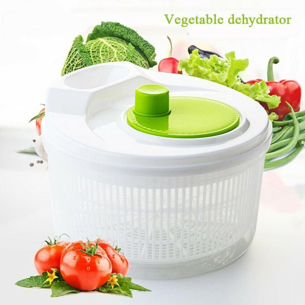 5L Multifunctional Salad Dryer Vegetable Fruit Drain Water Tool Kitchen Basket Shake Dehydrator Basket Salad S2T7