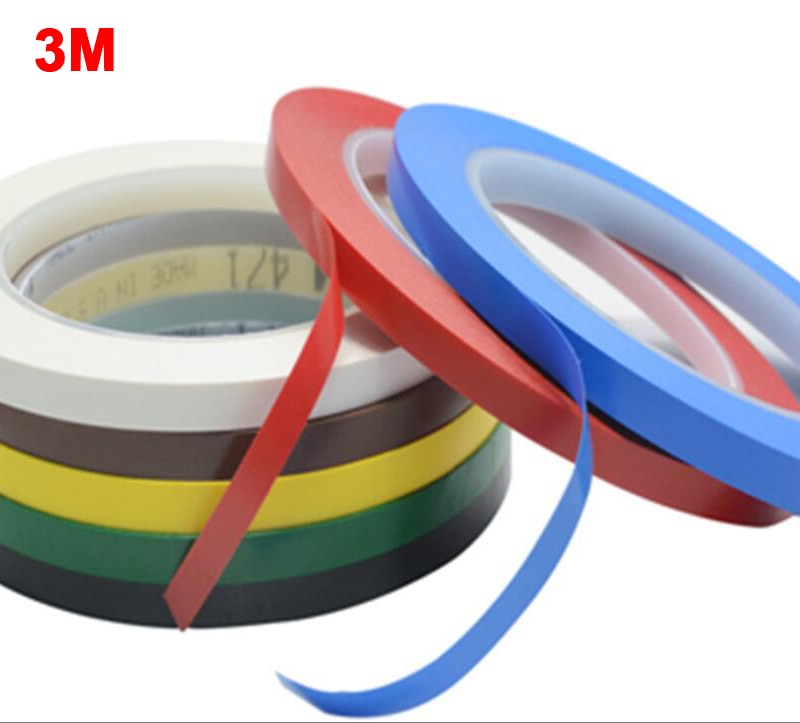 3m 471 premium perfomance stærk vinyl tape længde 33m bundt sæt til dekoration, maskering 5mm gul sort blå hvid rød grøn