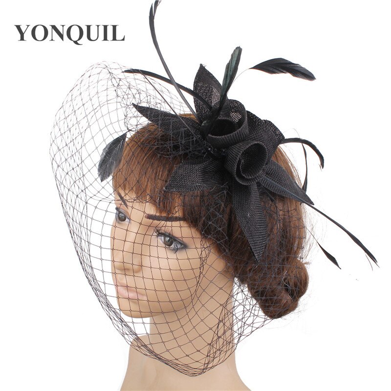 Mariage Imitation Sinamay dames chapeaux cheveux fascinateur chapeaux Cocktail pour les femmes attrayant voilage cheveux accessoires dame fête