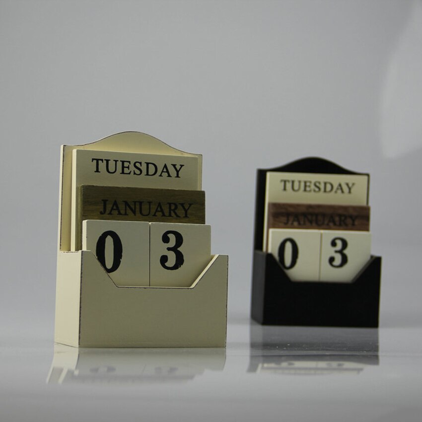 1Pc Retro Calendar Stand Household Desktop Calendar Holder Storage Rack, Wooden Shelf Calendar Supports Organize Container