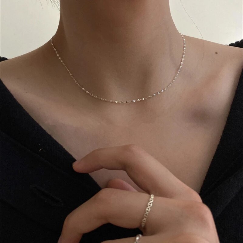 Cross chain & box chain necklaces for women stainless steel chain diy jewelry thin minimalist necklace jewelry  c026