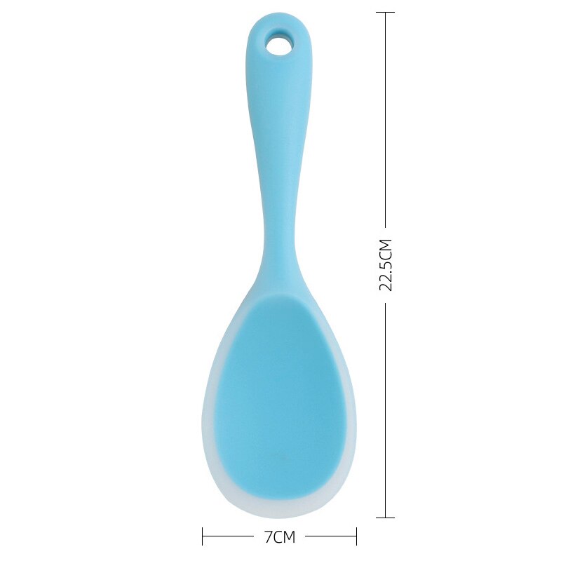 Silicone Rice Spoon Non Stick Paddle Heat Resistant Comfortable Grip Spoons for Rice Mashed Potato Kitchen Tool Kitchenware: Translucent Blue