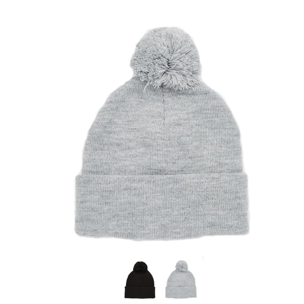 Vrouwen Man Casual Breien Warm Hoeden Winter Skull Caps Met Haar Bal 2 Kleuren
