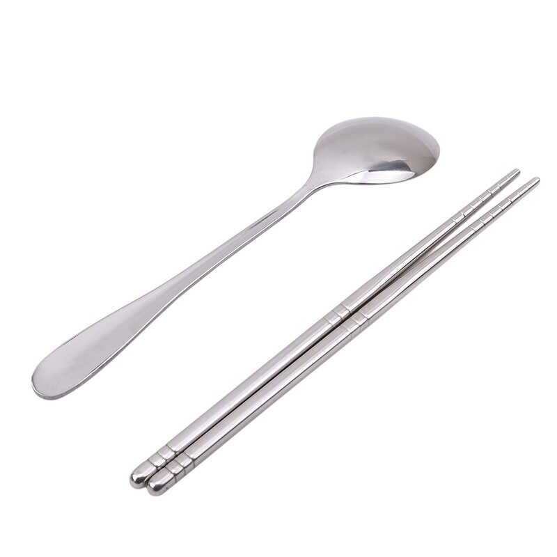 Jeu d'ustensiles de voyage portables réutilisables | Cuillères baguettes antirouille en acier inoxydable, Set d'ustensiles de voyage avec transport étanche