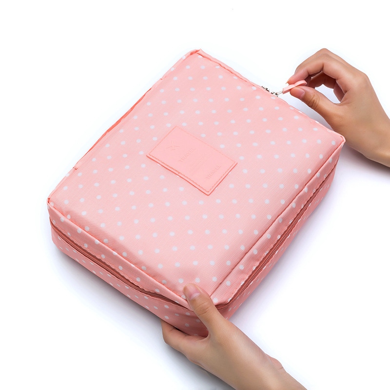 Waterproof Wash Bag Cosmetic Bag Multi-function Oxford Travel Storage Makeup Bag: Pink Point