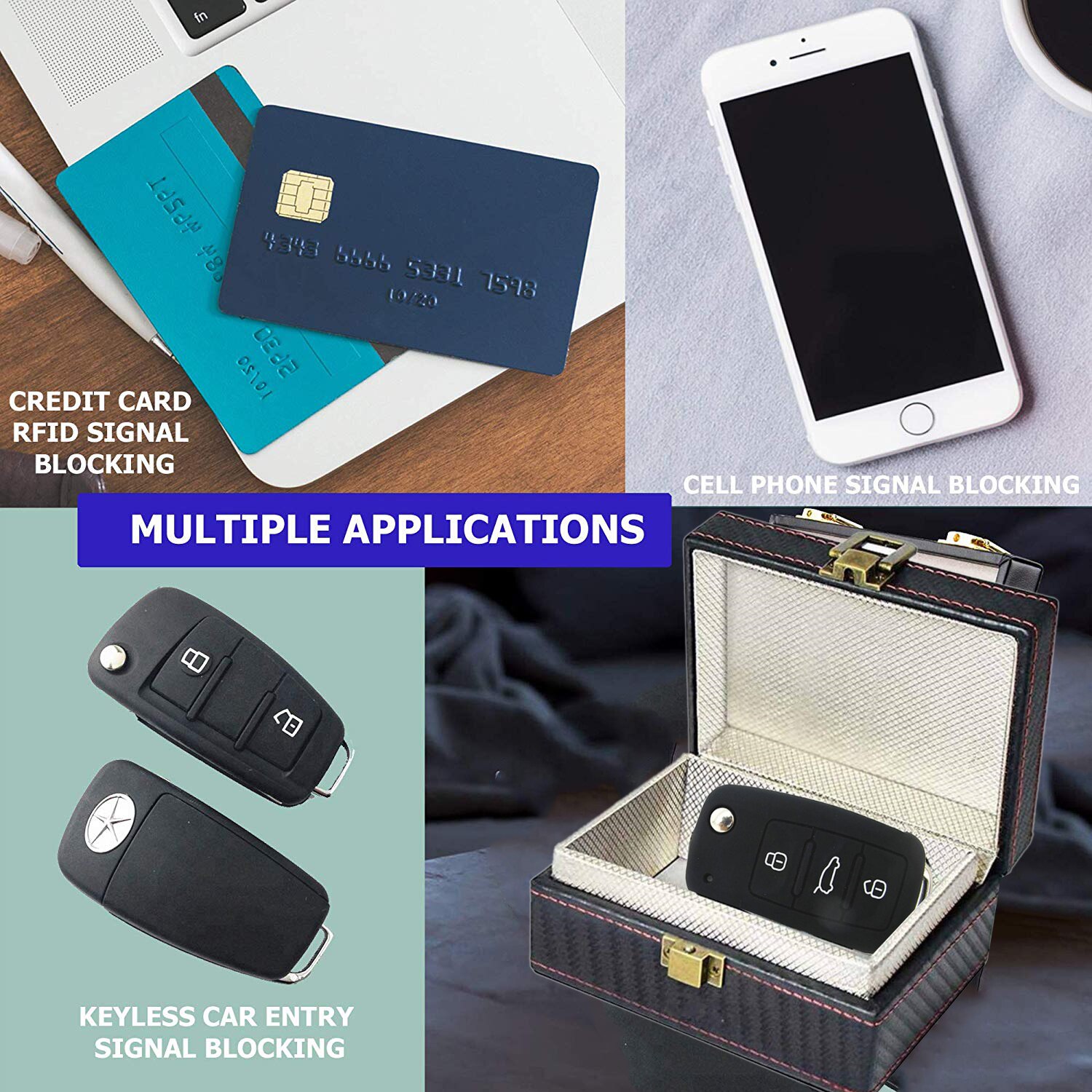 Anti Theft Faraday Box Car Keyless Signal Blocker RFID Faraday Key Fob Protector Prevent Your Key Fob For Privacy Protection