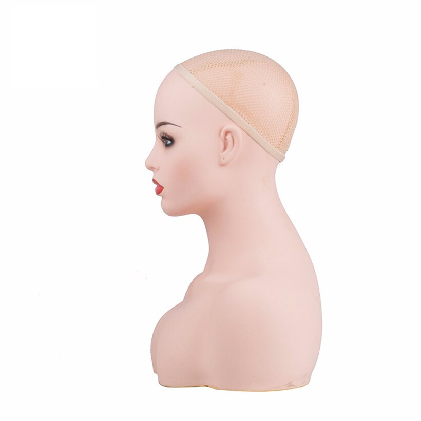 Realistic Female Mannequin Head Display Hat Wig Glasses Diamond Necklace Insertable Stand And Pins Women Model head DC496