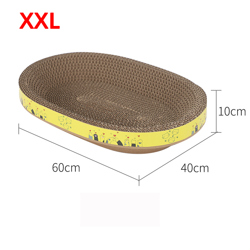 Beskytte møbler slipeklo leker morsomt katteklorebrett ovalt bølgepapp slitesterkt kattebol kattetilbehør: Rosa