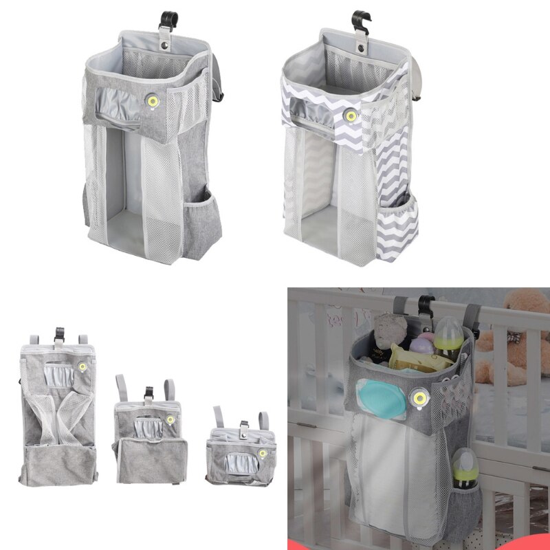 LED Nachtlicht Baby Lagerung Organizer Krippe Hängen Lagerung Tasche Caddie Organizer