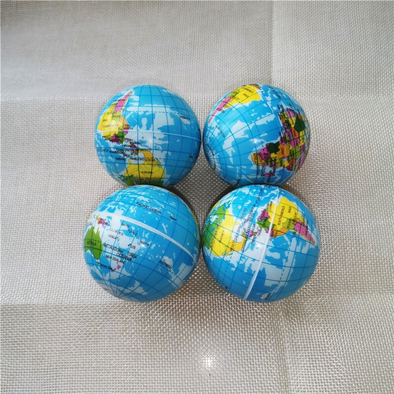 4pcs 6.3cm Funny Smiley Face Grimace Stress Balls Foam PU Balls Squeeze Anti Stress Balls Toys for Kids Children: globe