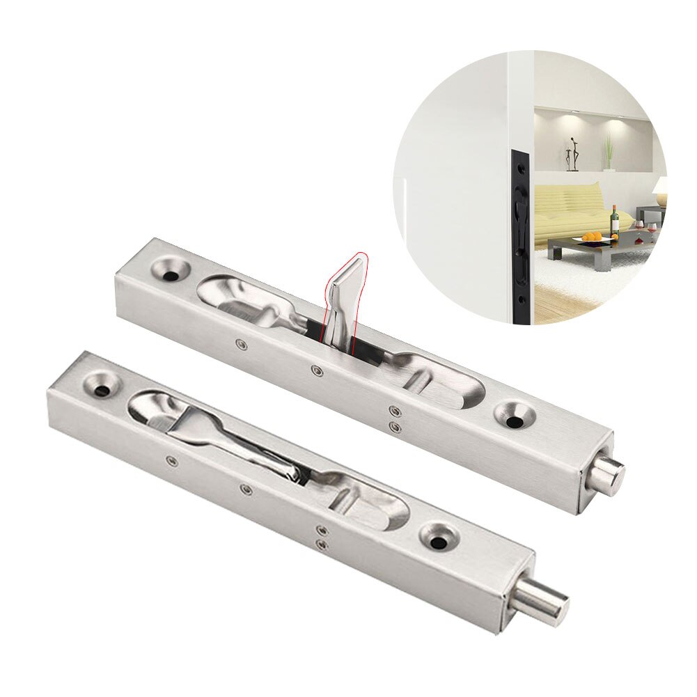 Pestillo de puerta de acero inoxidable para mejorar el hogar, Perno deslizante duradero y resistente, antirrobo oculto, cepillado con tornillos