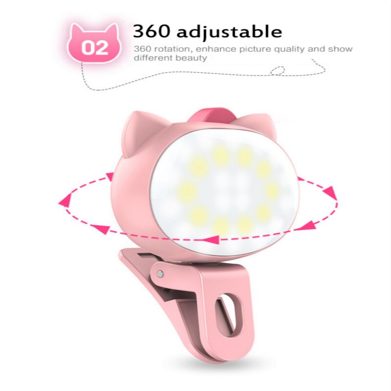 LED Selfie Ring Light for Iphone Supplementary Lighting Selfie Enhancing Fill Light Rotatable Mobile Phone Fill Light For Phones