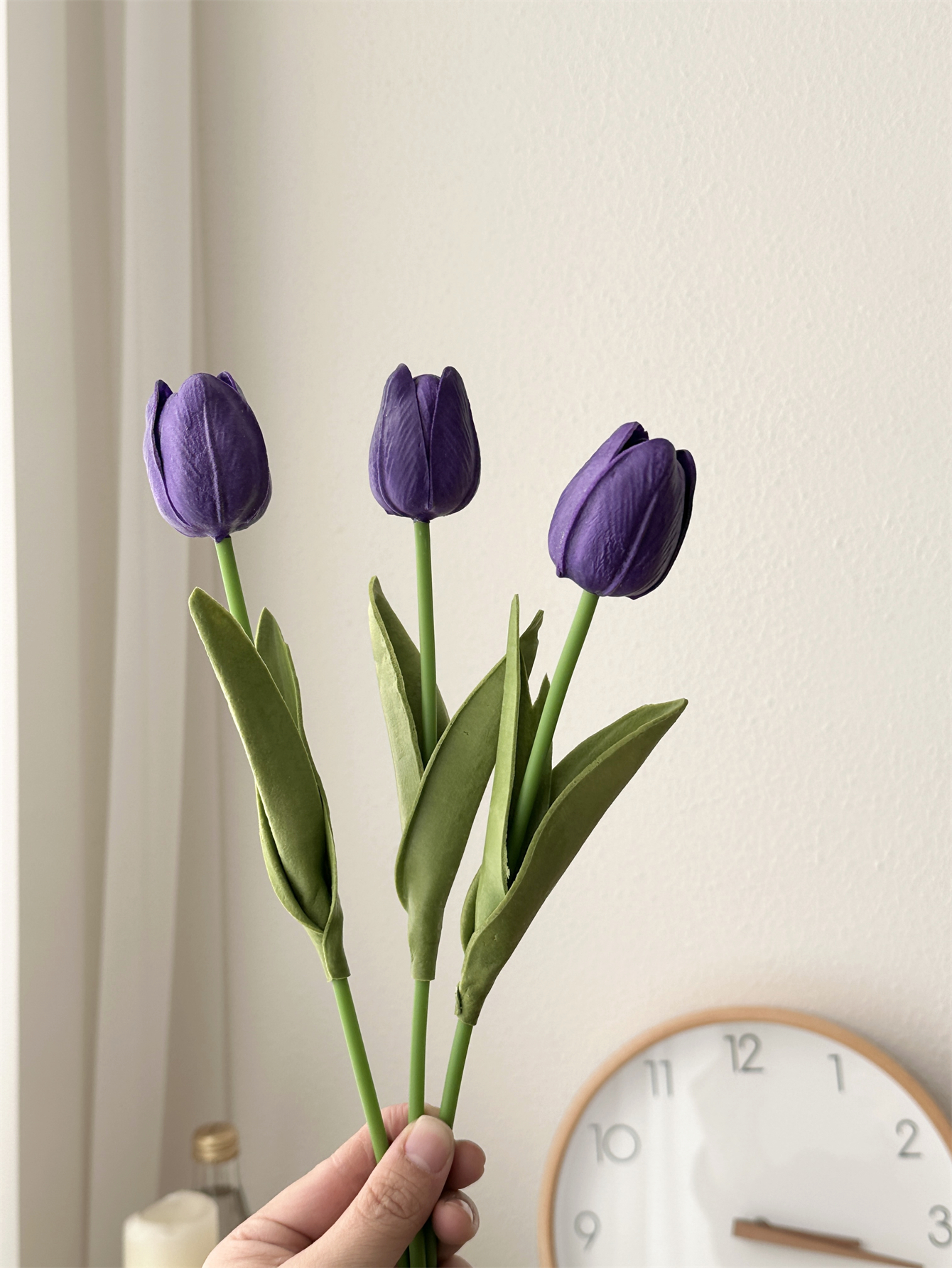 Tulip imitation flower home decoration decoration floral art bedroom decoration immortal bouquet: PURPLE