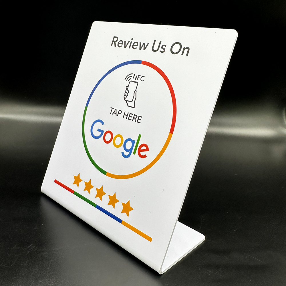 NFC Google Review NFC-Ständer Display Tischdisplay 13,56 MHz NFC-Tap-Kartenständer Reivew us on Google NT/AG215 504Bytes NFC-Ständer: Khaki