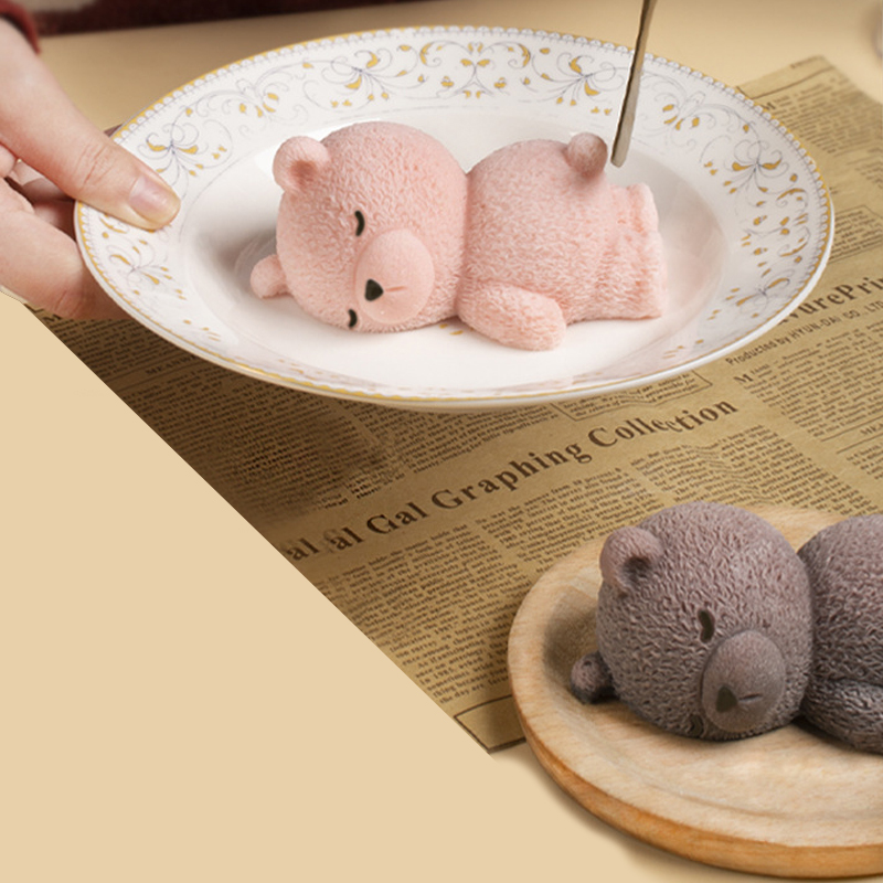 Forma Silikonowa robić Ciasta Musowego z Jednym Misiem Śpiącym, Narzędzia robić Deserów, Forma robić Rękodzieła z Żywicy i Gliny, Akcesoria Kuchenne robić Pieczenia