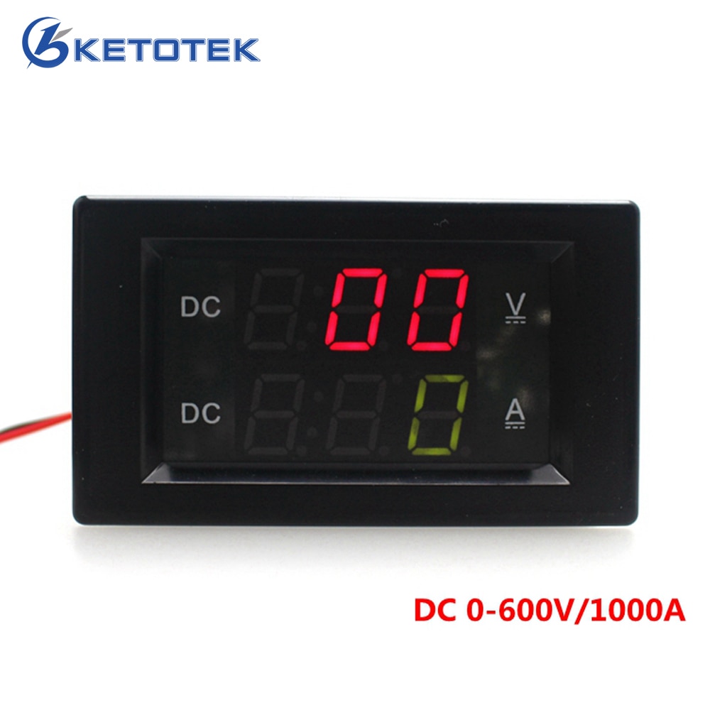 DC 0-600 V/1000A Ampere meter led panel digitale Voltmeter Ampèremeter voeding DC 3.5-30 V