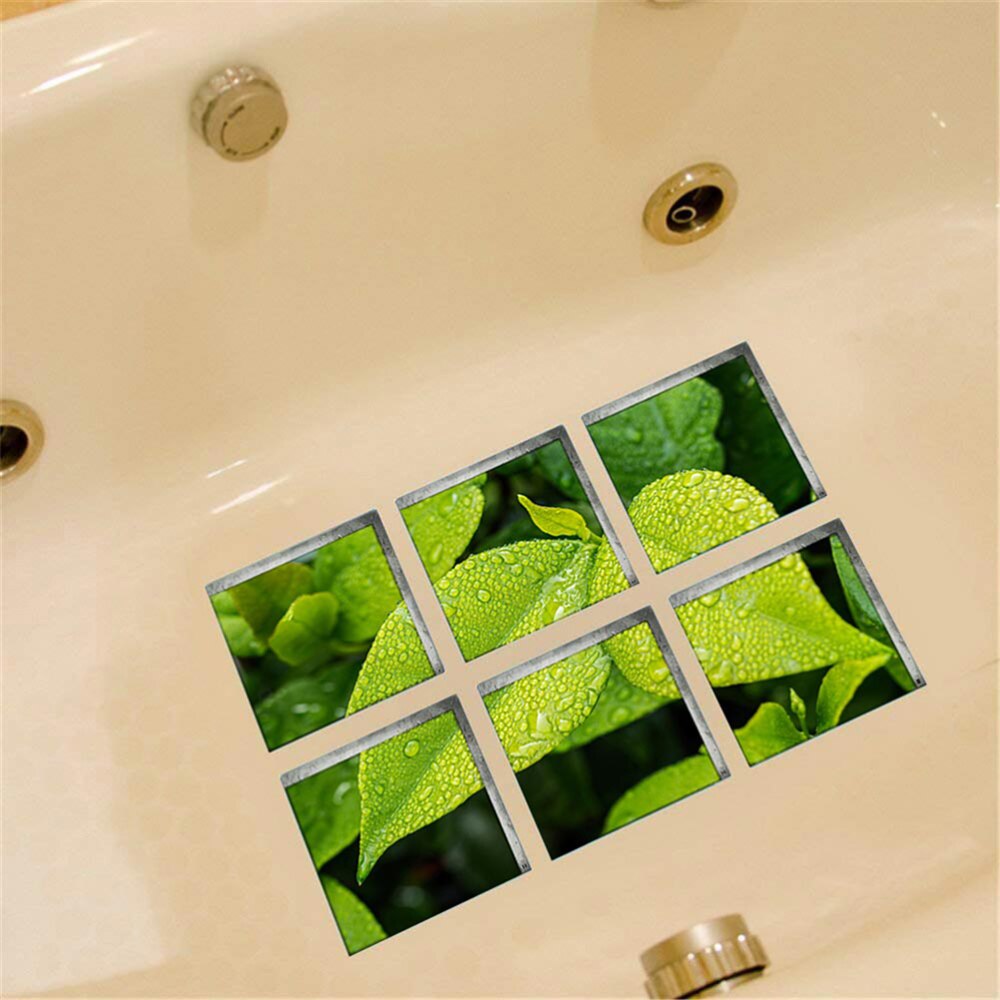 6 Pcs 3D Bad Stickers Mode Muurstickers Voor Wc Badkamer Muren: As Shown