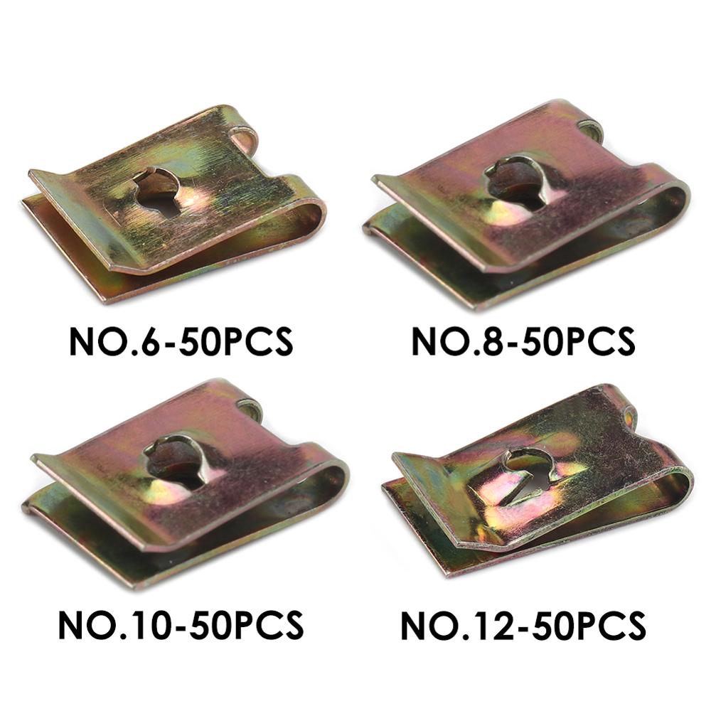 VODOOL 50 unids/set U tipo tuercas coche Interior panel embellecedor de puerta de automóvil sujetador Clip U tuercas No.6 No.8 No.10 No.12 auto piezas de repuesto