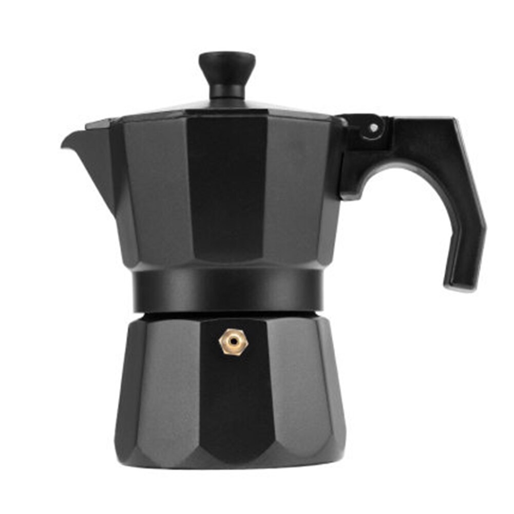 Italiensk espressobryggare kaffe moka kanna spis topp åttakantig aluminium kaffekanna  js22: Svart