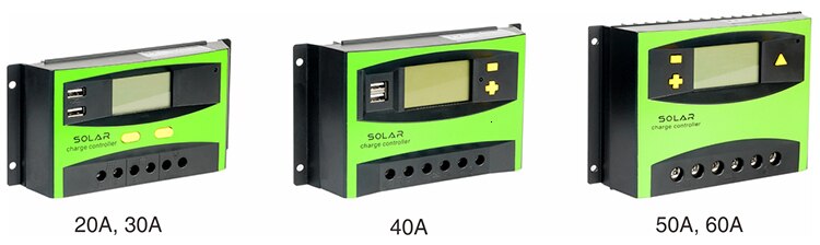 PWM 40A solar panel charge controller three charging home power system
