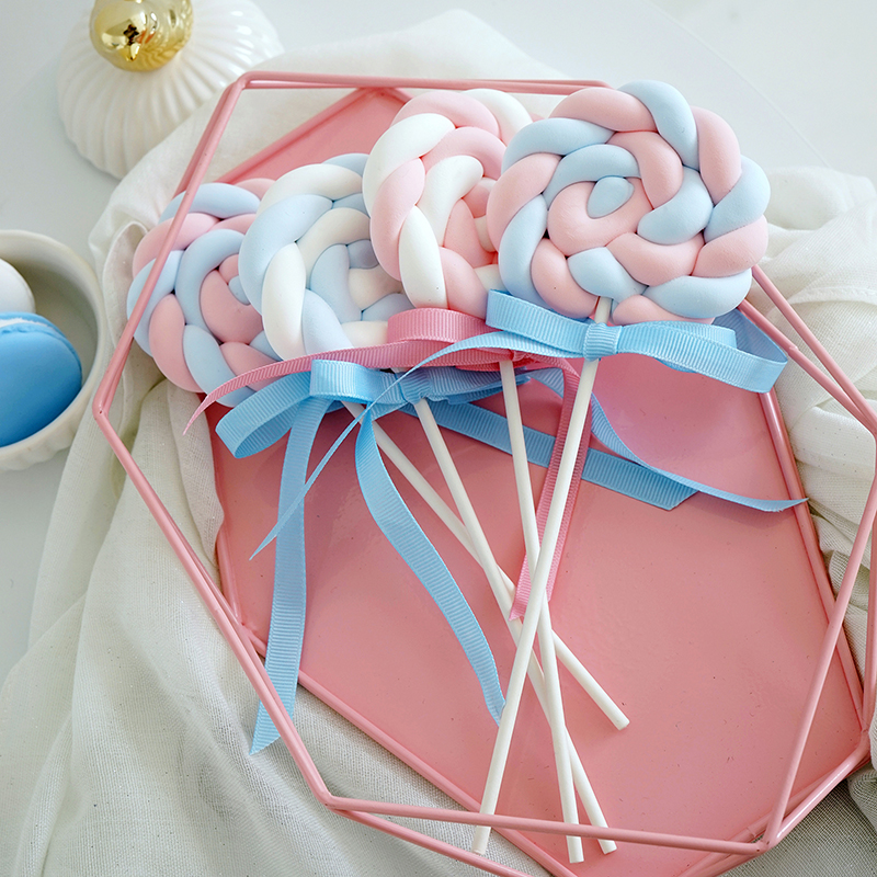 Lollipop Twist de simulación, accesorios de Lollipop Rosa lindo Lollipops decoración para fotografías, de simulación de dulces