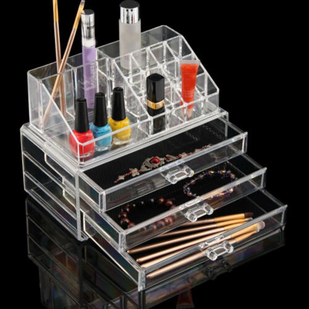 Cosmetische Organizer 2-Layer Laden Opbergdoos Acrilico Bureau Sieraden Organizer Acryl Make Organizer Regeling