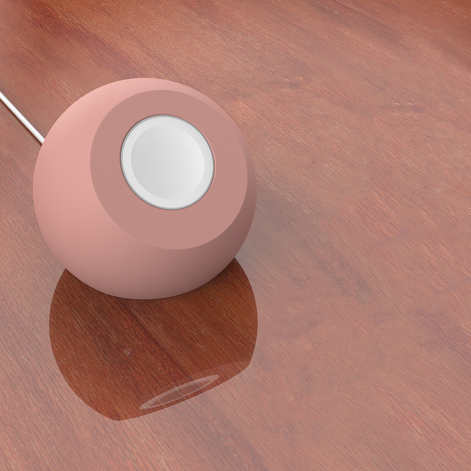 Desk Ball Shape Magnetic Silicone Charging Holder For Apple Iwatch Safe Wireless Charger Dock Station Watch Charging Stand: Pink