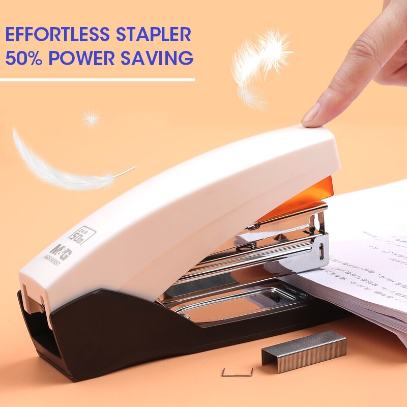 M&G 25/50 Sheets Effortless Heavy Duty Stapler Power Saving Metal Paper Stapling Machine for School Office Supplies Stationery