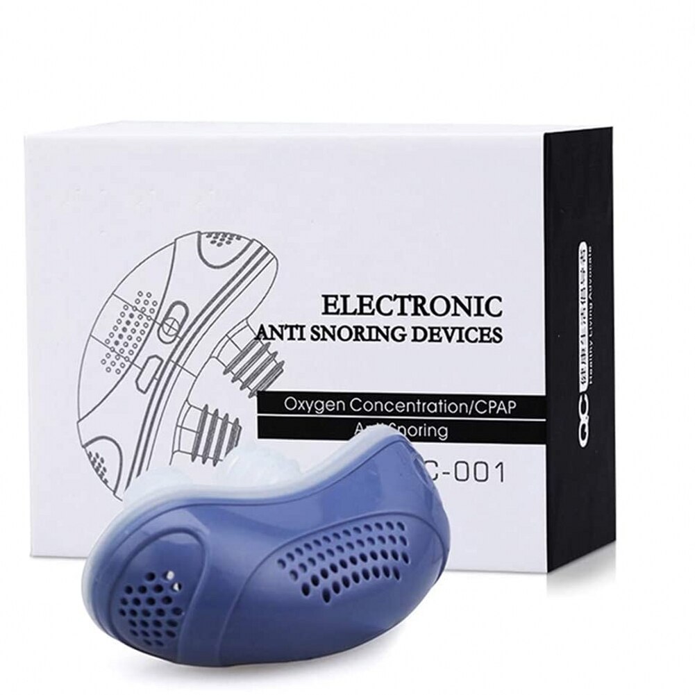 Mini appareil électrique Portable Anti-ronflement, aide à la respiration du nez, soulage les ronflements, pour un meilleur sommeil: Bleu