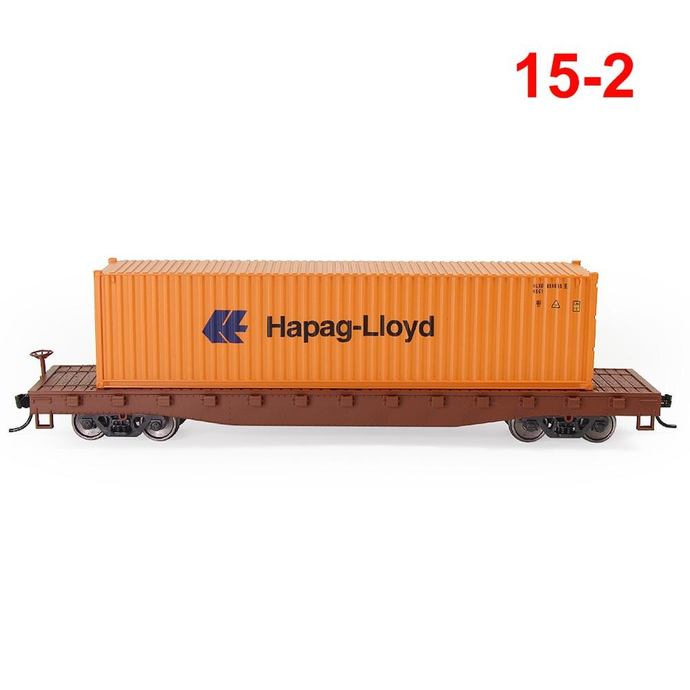 Carro plano de 5 pies con contenedor de 40 pies con plataforma 1:87: 15-2