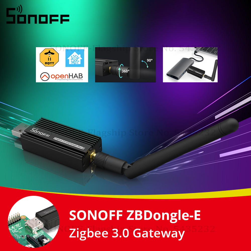 Sonoff Zb Dongle-E Usb Dongle Zigbee 3.0 Gateway Analyzer Draadloze Zigbee Router Met Antenne Zha Zigbee2MQTT Interface Capture