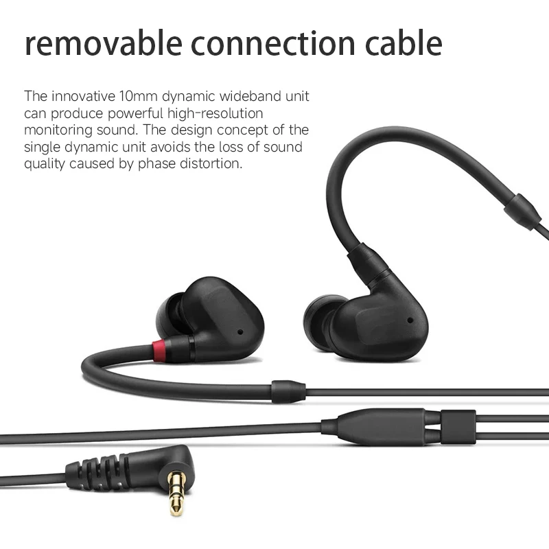 IE 100 Pro Dynamic In-Ear Wired Monitoring Headphones with Noise Isolation Detachable Cable for Music Production