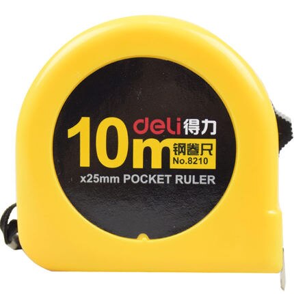 Deli Mainpoint 5 Size Stainless Retractable Steel Tape Measures Ruler Flexible Tape Measure Meter Inch Centimeter: 10M