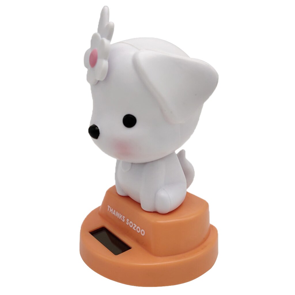 Solar Knikken Figuur Solar Figuur Honden Decoratie Figuur Speelgoed Home Decor: White