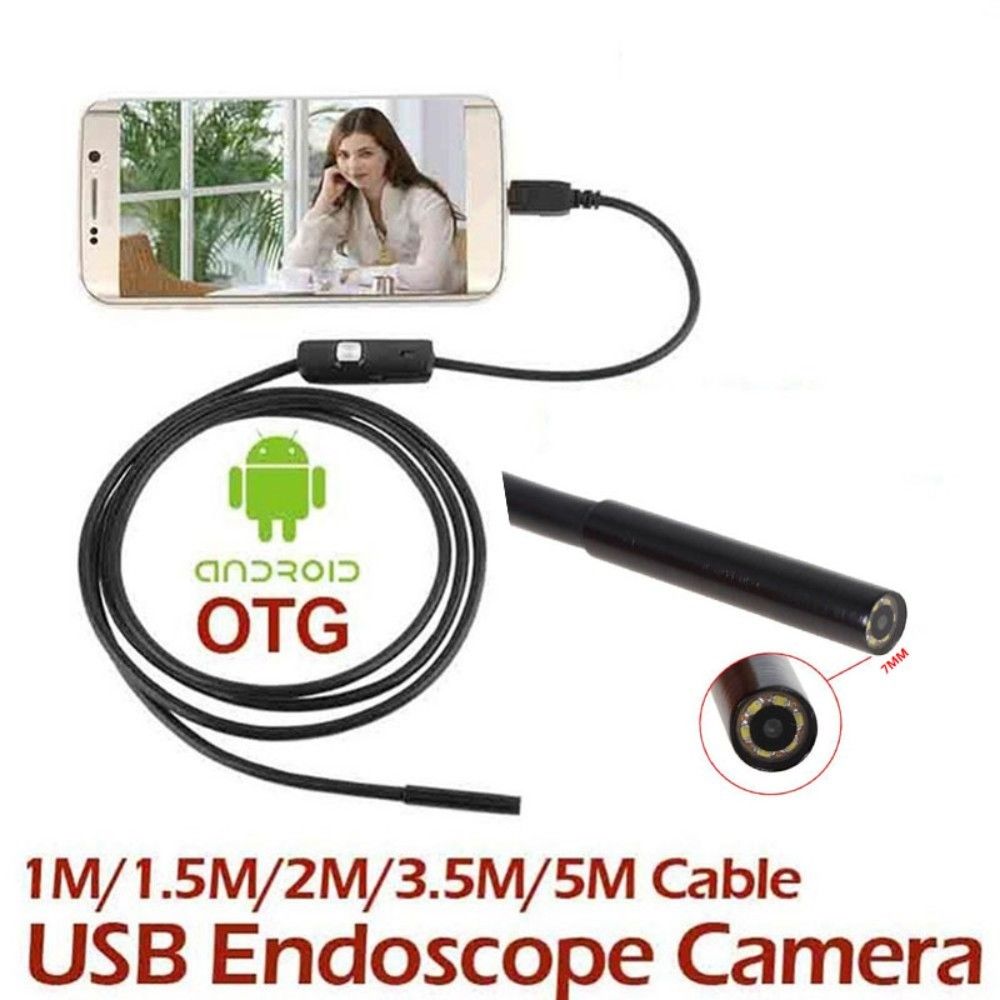 6LED 7mm Kabel 1 m/1.5 m/2 m/3.5 m/5 m Android Endoscoop waterdichte Snake Borescope USB Inspectie Camera Voor Android PC