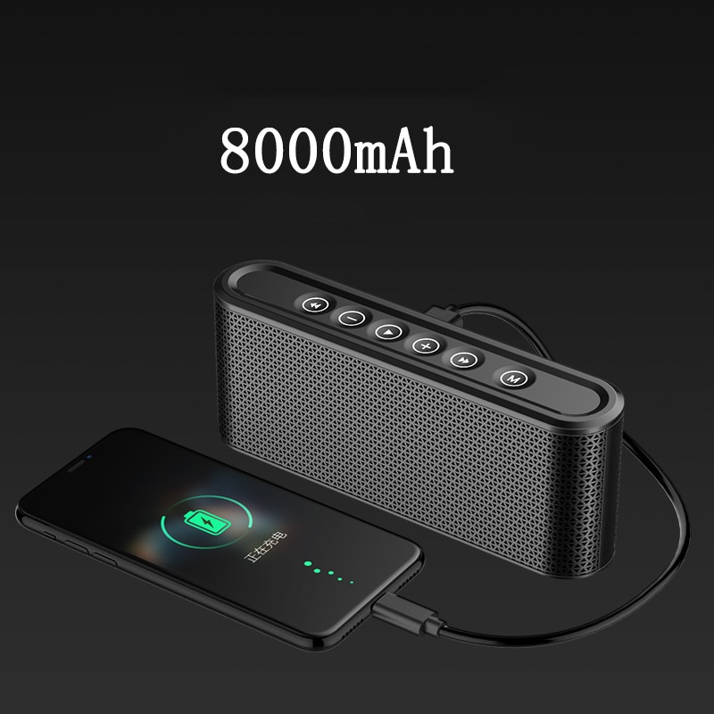 Bluetooth Speaker Met 8000Mah Power Bank Bass Stereo Music Center Subwoofer Draadloze 10W Usb Radio MP3 Draagbare Auto speaker