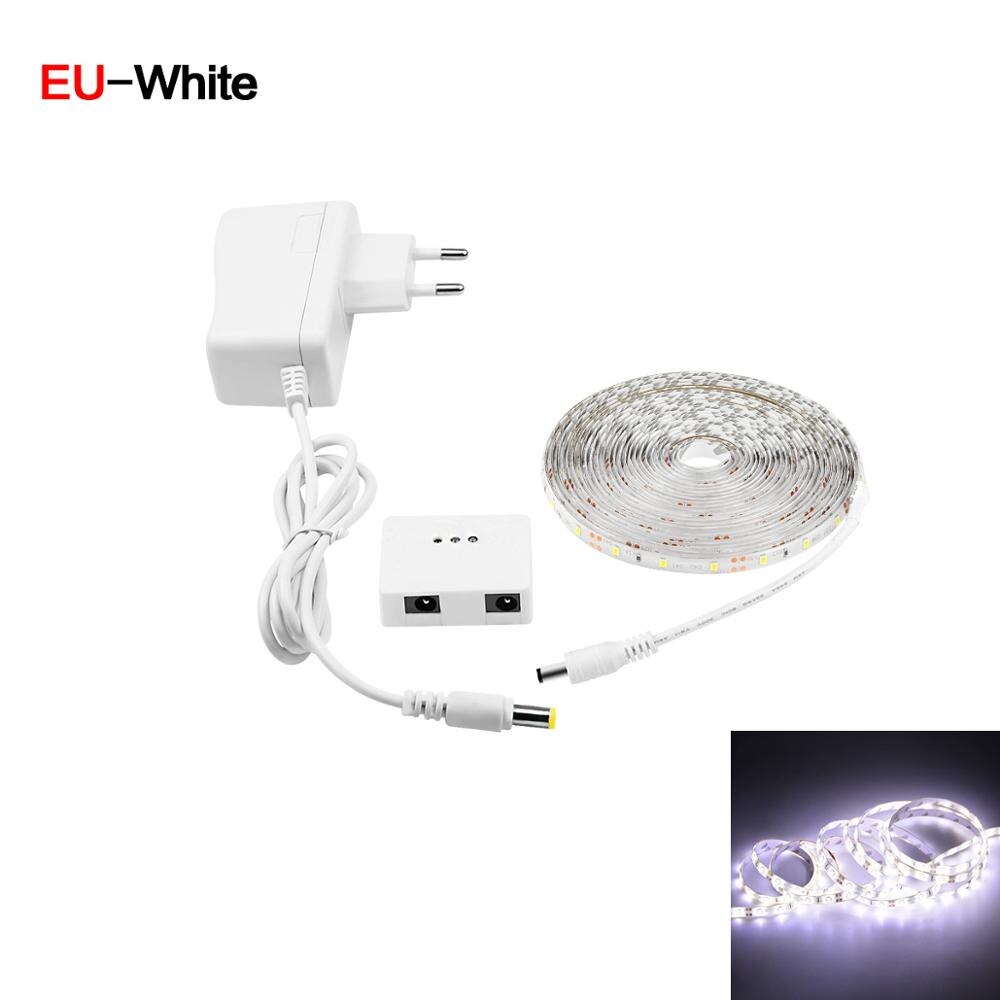 1 M 2 M 3 M 4 M 5 M LED Strip Tape Met Dimbare Hand Sweep Sensor Schakelaar Night licht DIY Kast Keukenkast verlichting Kledingkast lamp: White-EU Plug / 3m
