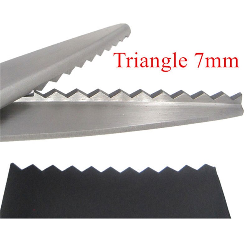 Professionele Zig Zag Snijden Schaar Tailor Shear Pinking Kleermakerij Schaar Naaien Lederen Craft Stof Snijden Kledingstuk Diy: 7mm triangle