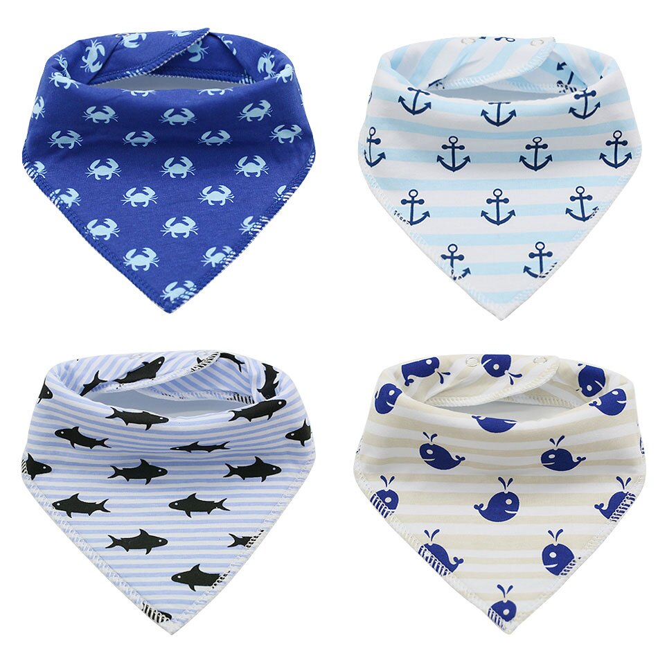 HappyFlute 4 stuks veel burp slabbers speeksel handdoek Pijl dier cartoon burp doeken driehoek katoen bandana accessoires: D38