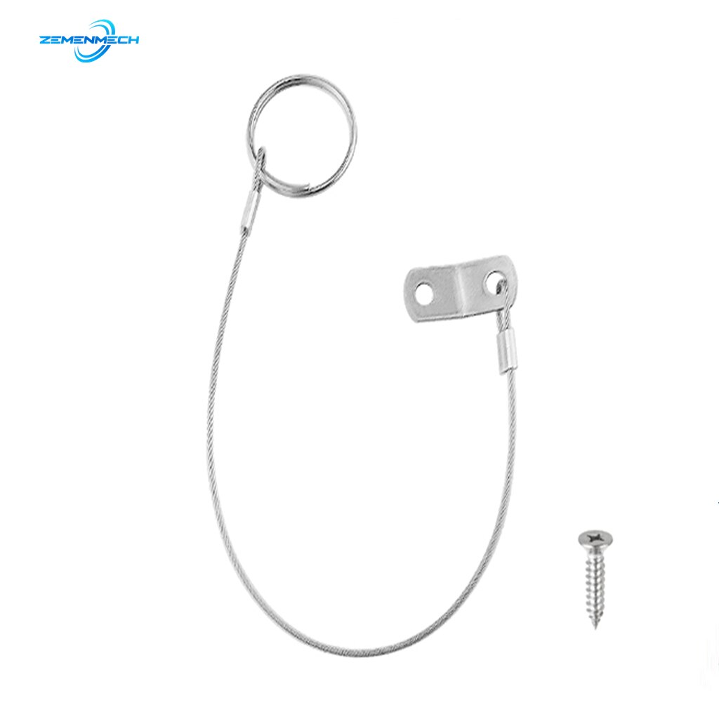 316 Stainless Steel Lanyard Cable Safety Tether Wire for Loss Prevention 1 Loop With Quick Release Ring &amp; Rubber Coating Marine
