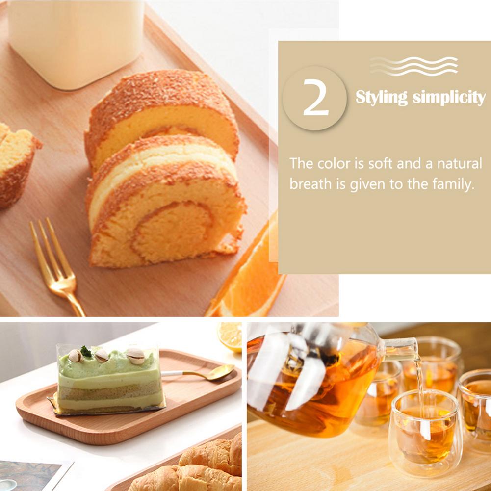 Houten Rechthoekige Beuken Snijplank Rechthoekige Japanse Brood Pizza Lade Voedsel Plaat Diner Rundvlees Steak Fruit Snack Tray