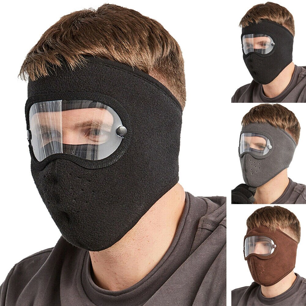 Winter Gezichtsmasker Warme Fleece Verdikte Hoed Met Bril Rijden Winddicht Anti Fog Ski Cap Ski Masker